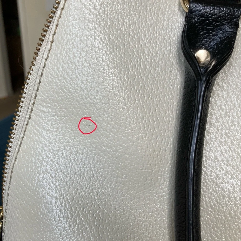 Kate Spade Two-Tone Black and Cream Berkeley Lane Rachelle large domed satchel